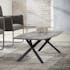 Table basse ovale effet beton pieds metal de style contemporain