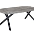 Table basse ovale effet beton pieds metal de style contemporain
