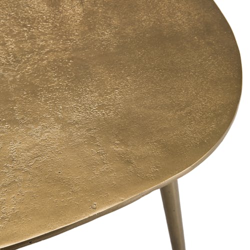 Table basse ovale en metal dore de style contemporain
