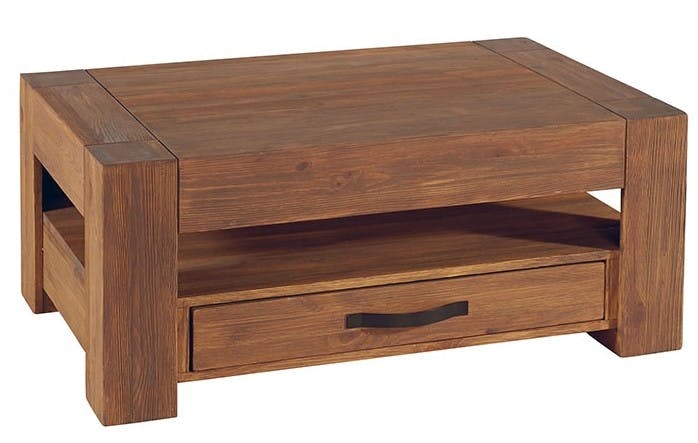 Table basse Moderne Pin lasuré 110 cm MICHIGAN