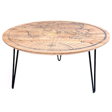 Table basse monde en manguier