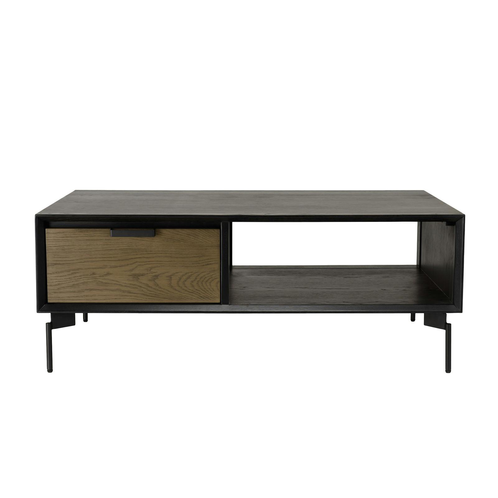 Table basse noire bois et métal 2 tiroirs DERRY | Tables basses | Pier ...