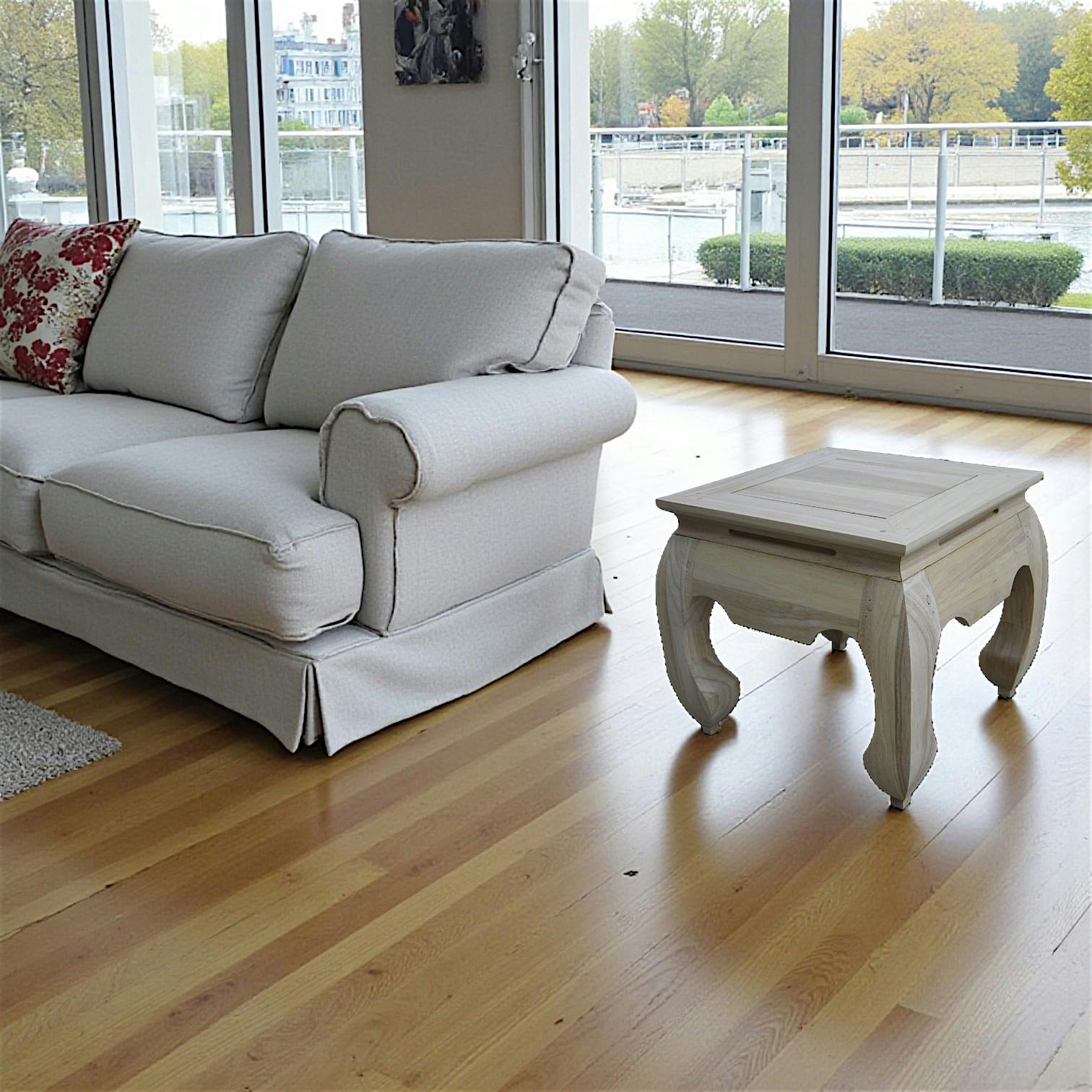 Table basse Opium carrée Hévéa 42x42x40cm MAORI