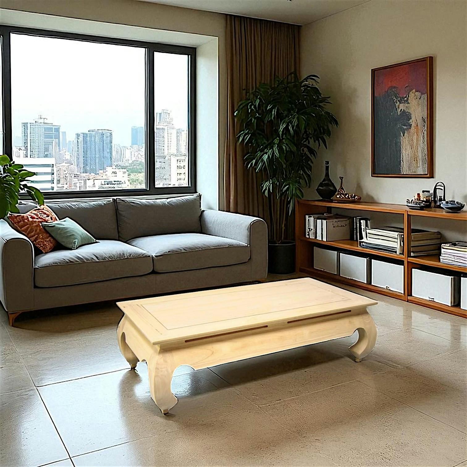 Table basse Opium hévéa 120x60x35cm MAORI