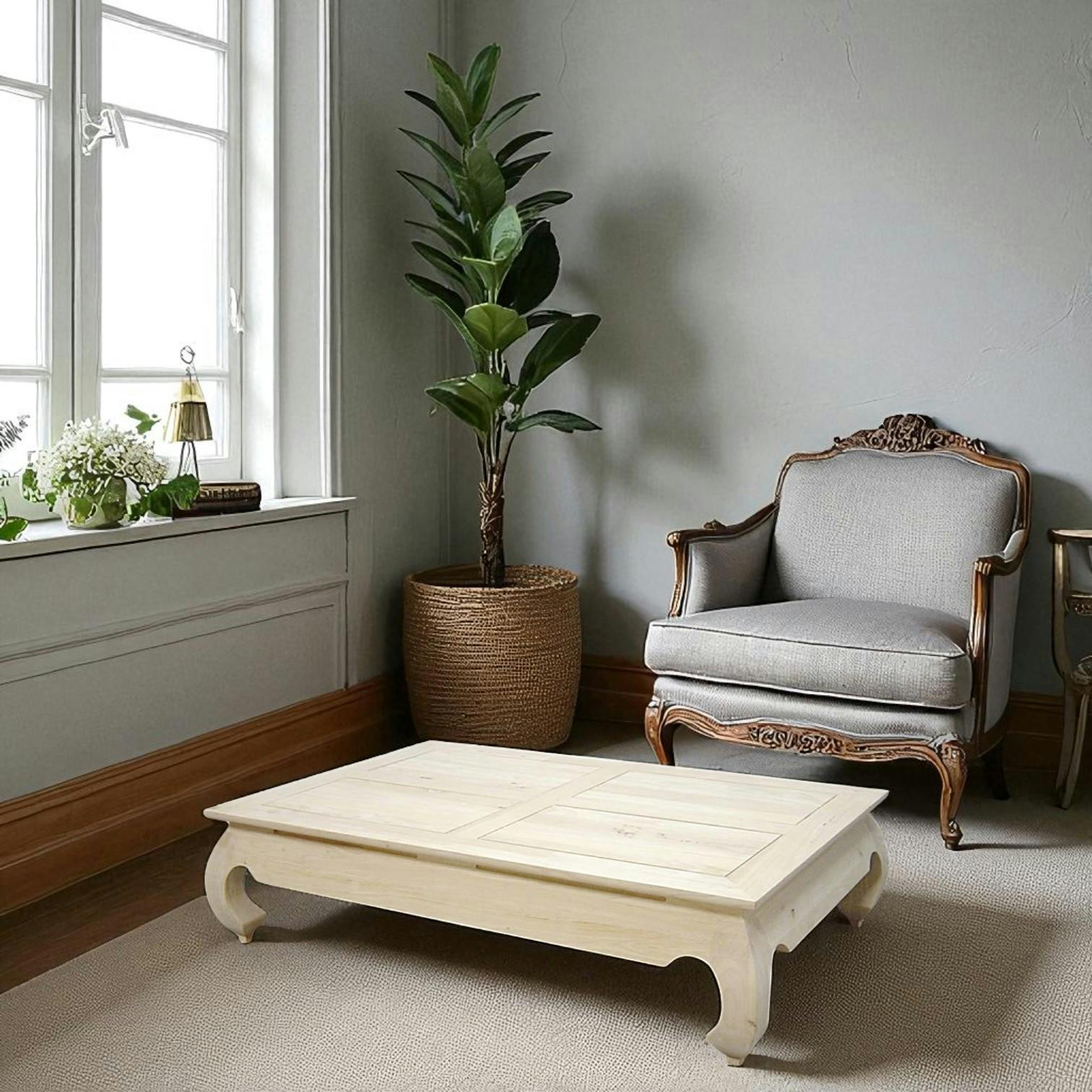 Table basse Opium hévéa 140x90x35cm MAORI