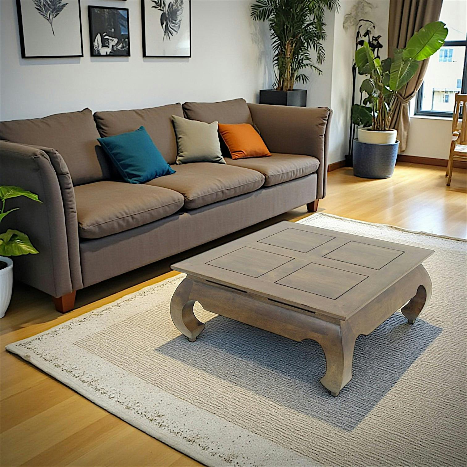 Table basse Opium hévéa 83x83cm MAORI