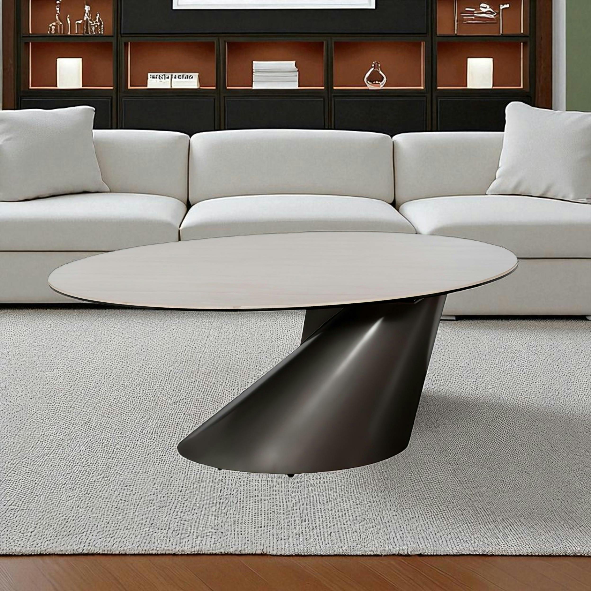 Table basse ovale design en céramique blanche GIULIA | Tables basses ...