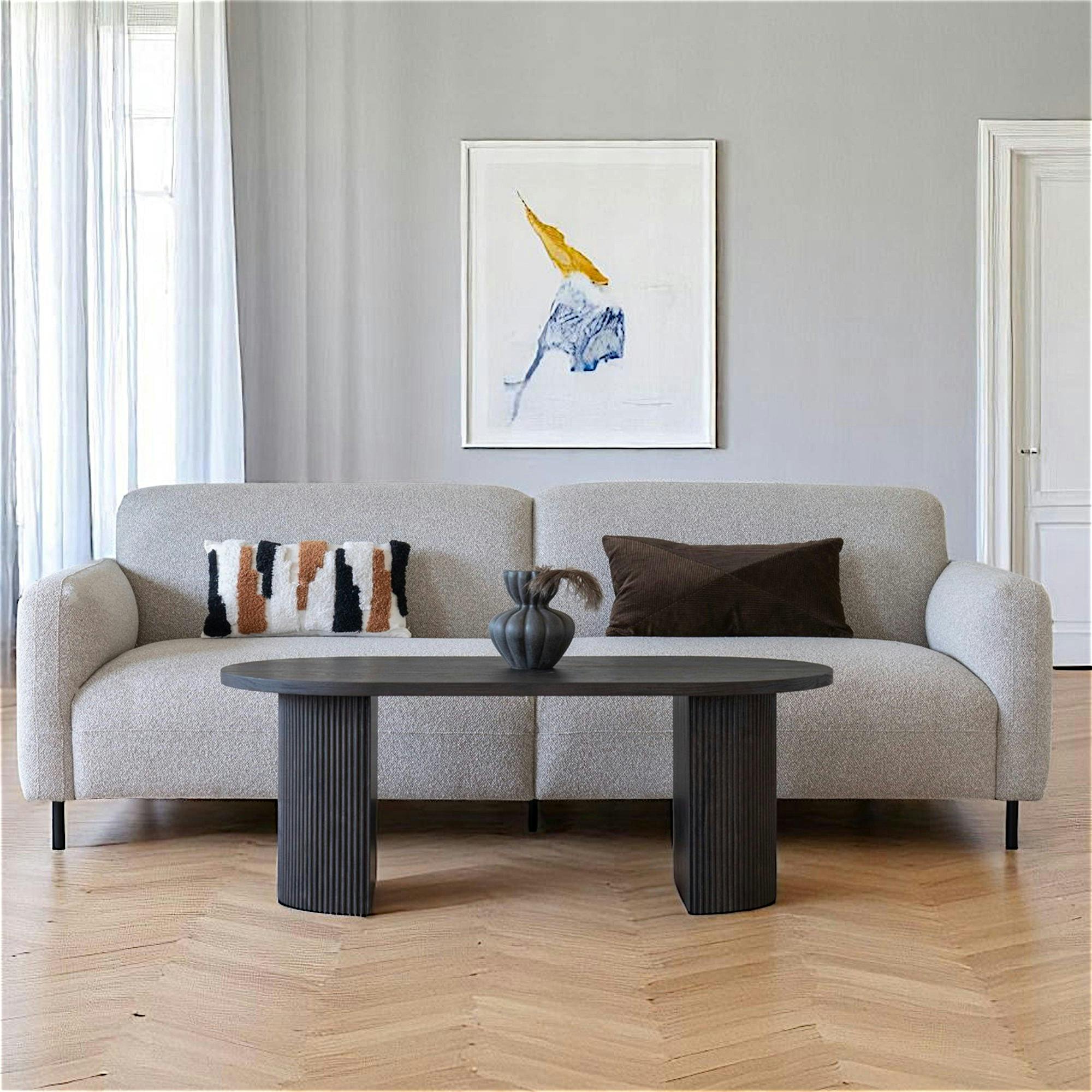 Table basse ovale effet bois foncé MATERA