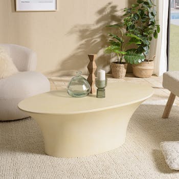 Table basse ovale en béton forme baignoire BRASILIA