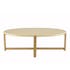 Table basse ovale plateau béton beige 121 cm BRASILIA