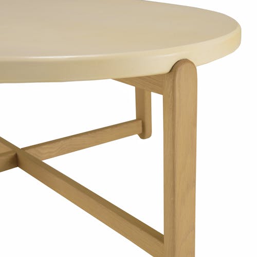 Table basse ovale plateau béton beige 121 cm BRASILIA