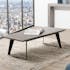Table basse rectangulaire en beton pieds metal de style contemporain