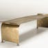 Table basse rectangulaire en metal dore de style contemporain