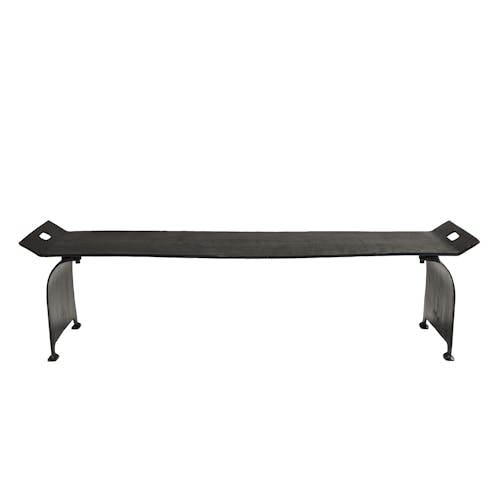 Table basse rectangulaire en metal noir de style contemporain