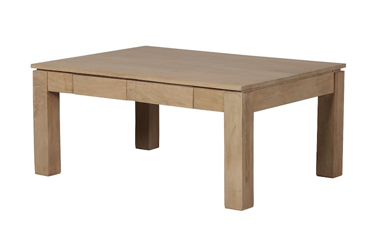 Table basse en bois massif clair de style contemporain