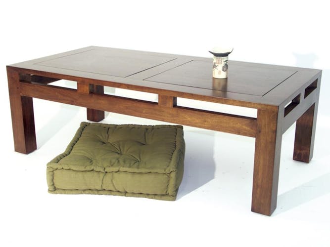 Table basse rectangle hévéa 120x60x40cm HELENA