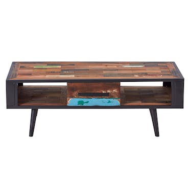  Table basse rectangulaire un tiroir en bois recycle de syle industriel
