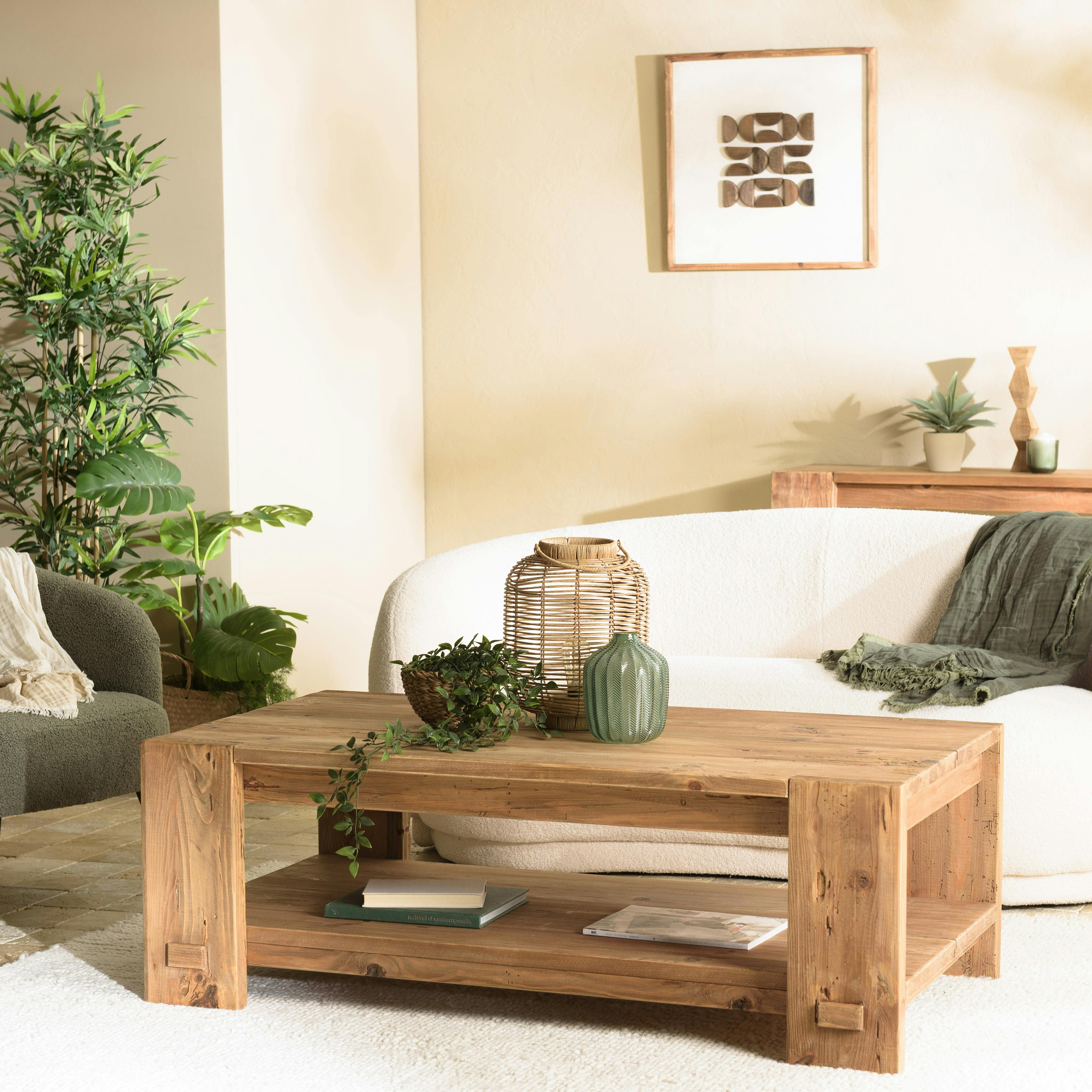 Table basse rectangulaire 2 plateaux bois recyclé DENVER