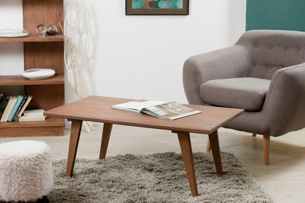 Table basse rectangulaire bois cannelle 110x60x45 FANNY