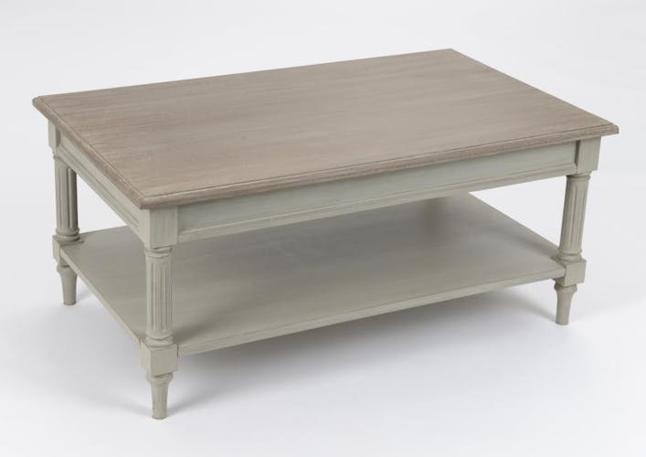 Table basse rectangulaire en bois gris de style romantique