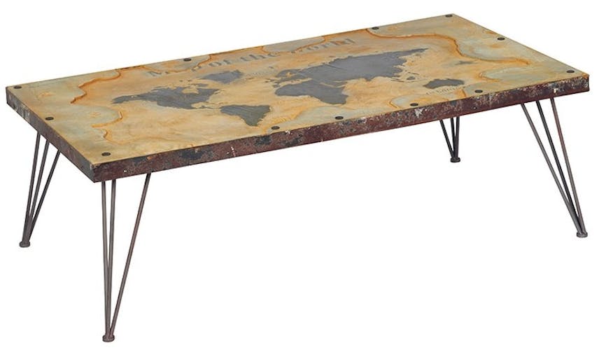 Table basse rectangulaire pieds metal epingle de style industriel