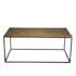 Table basse rectangulaire en metal dore et noir de style contemporain