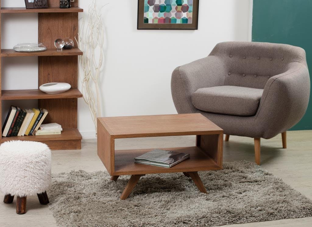 Table basse rectangulaire double plateau 70x50cm FANNY