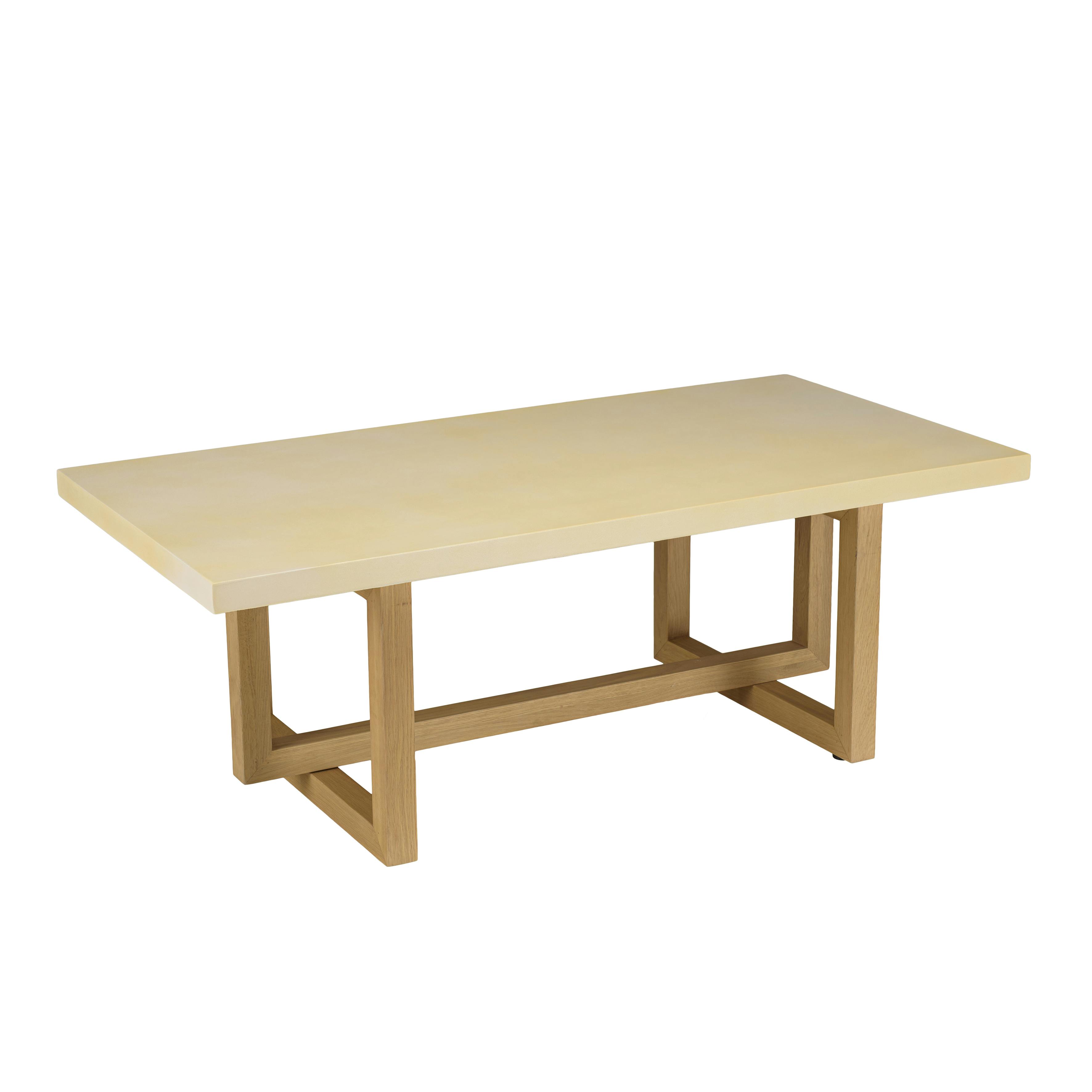 Table basse rectangulaire en béton pied bois design BRASILIA