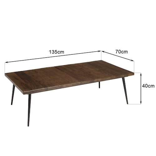 Table basse rectangulaire lames bois recyclé KORKAI