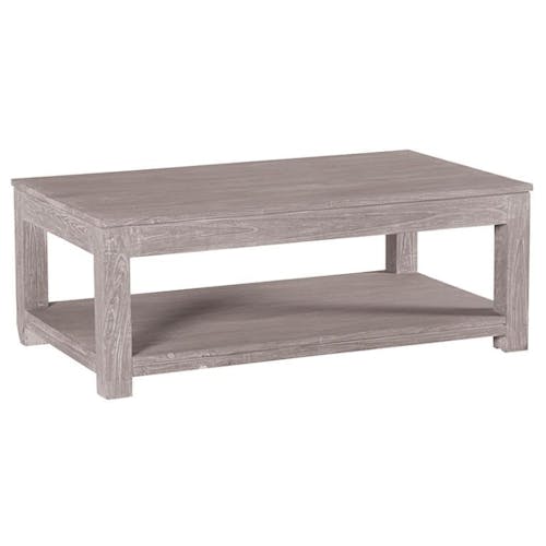 Table basse rectangulaire moderne bois gris, 2 tiroirs 120x70x45 ATLAGO