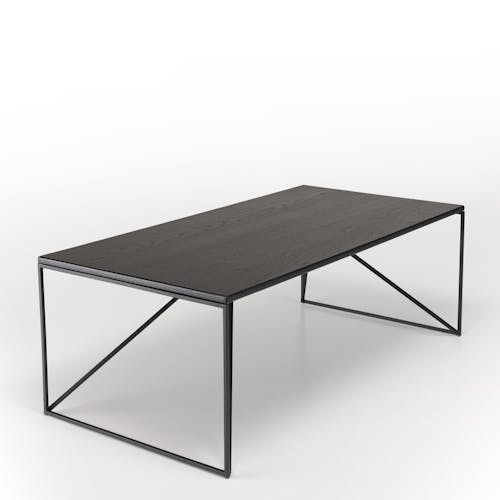 Table basse rectangulaire noire bois et métal 120 cm CORUMBA