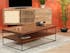 Table basse en bois massif chene et metal deux plateaux de style contemporain