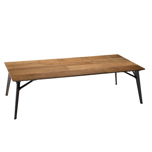 Table basse rectangulaire en bois pieds metal de style contemporain