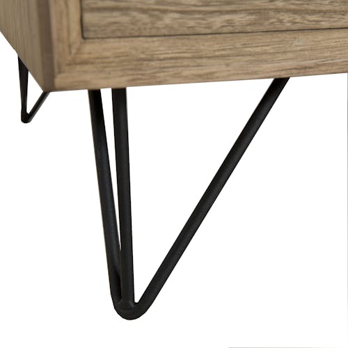 Table basse rectangulaire en bois pieds metal epingles style contemporain