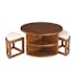 Table basse ronde en bois avec tabourets de style exotique