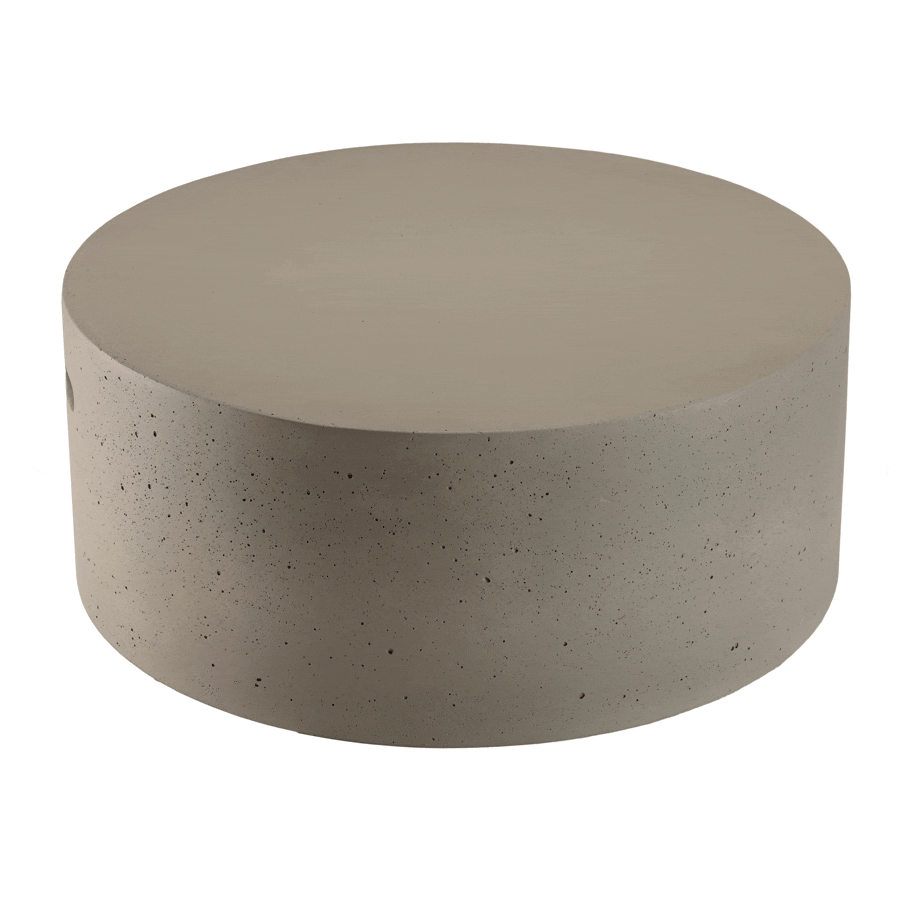 Table basse ronde 79 cm en béton gris brut HERCULE