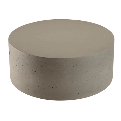 Table basse ronde 79 cm en béton gris brut HERCULE