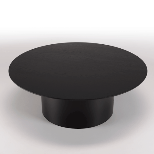 Table basse ronde 80 cm bois et métal noir CORUMBA