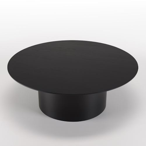 Table basse ronde 80 cm bois et métal noir CORUMBA
