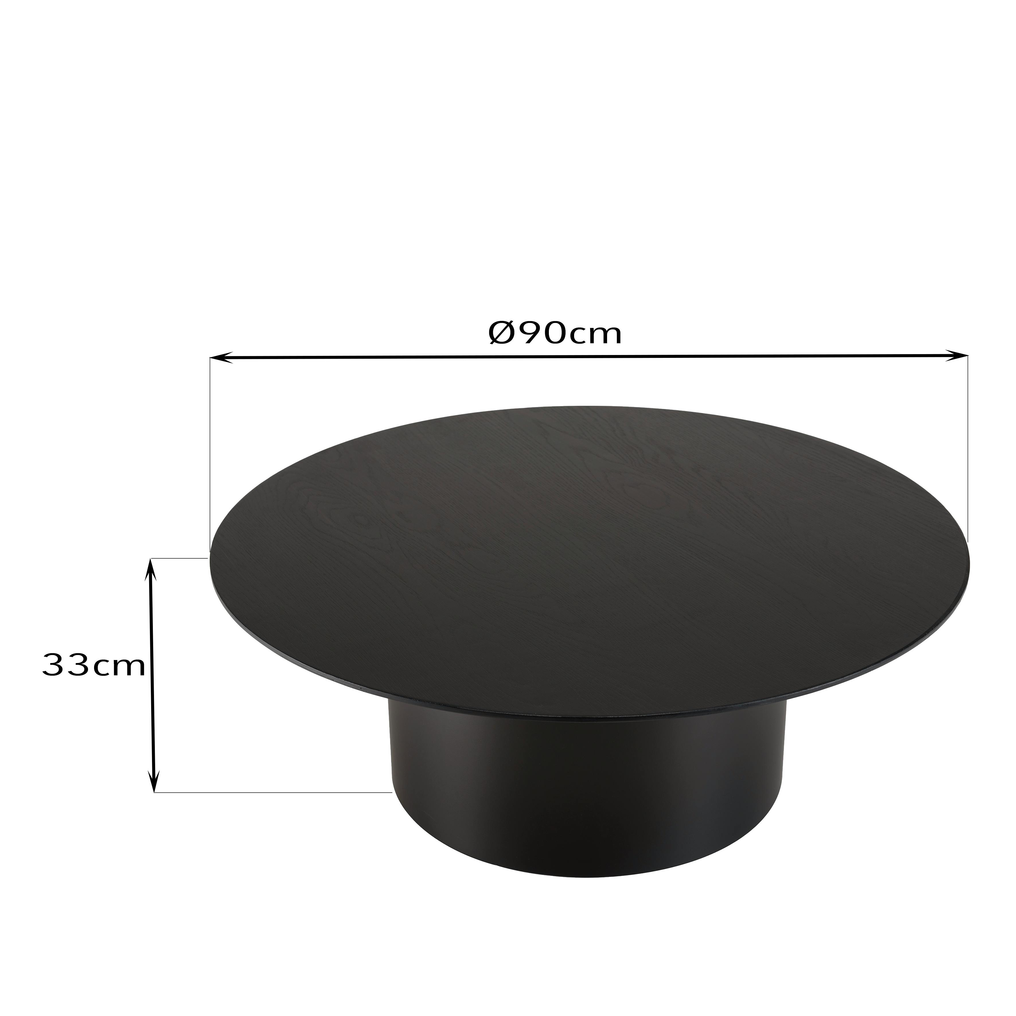 Table basse ronde 90 cm bois et métal noir CORUMBA | Tables basses ...