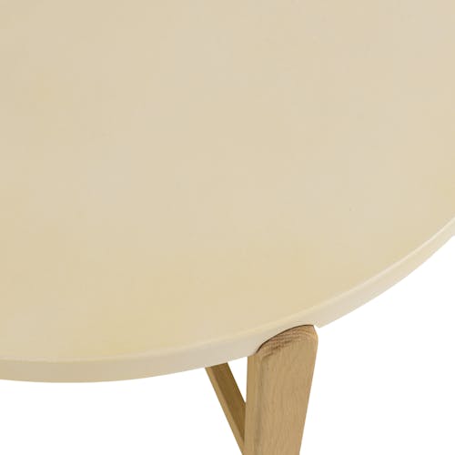 Table basse ronde 81 cm chêne et plateau béton BRASILIA