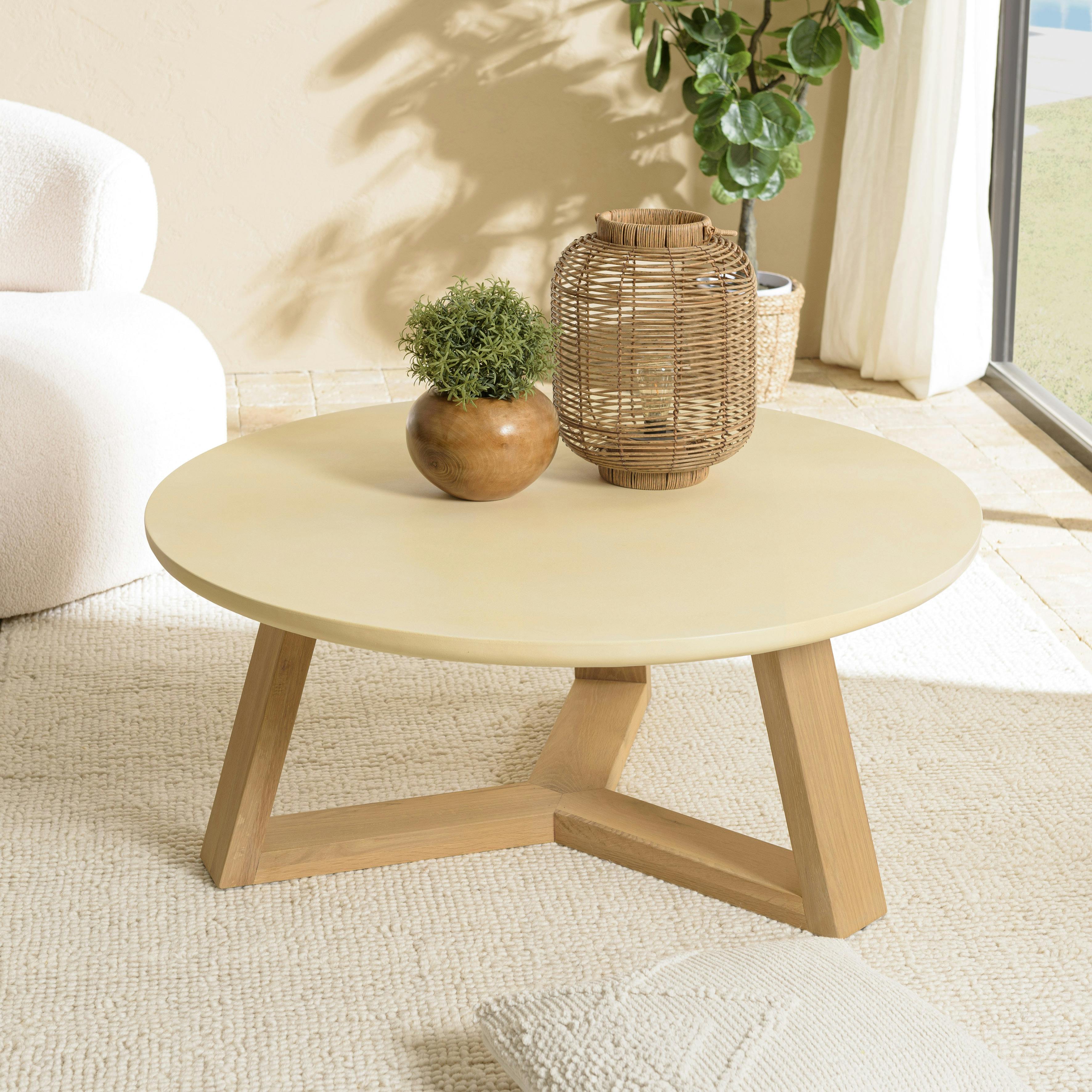 Table basse ronde béton 100 cm pied étoile BRASILIA