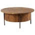 Table basse ronde en bois massif et metal de style exotique
