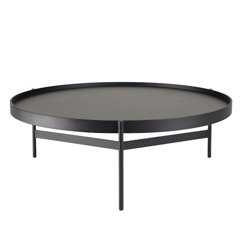 Table basse ronde bois-métal noir CORUMBA