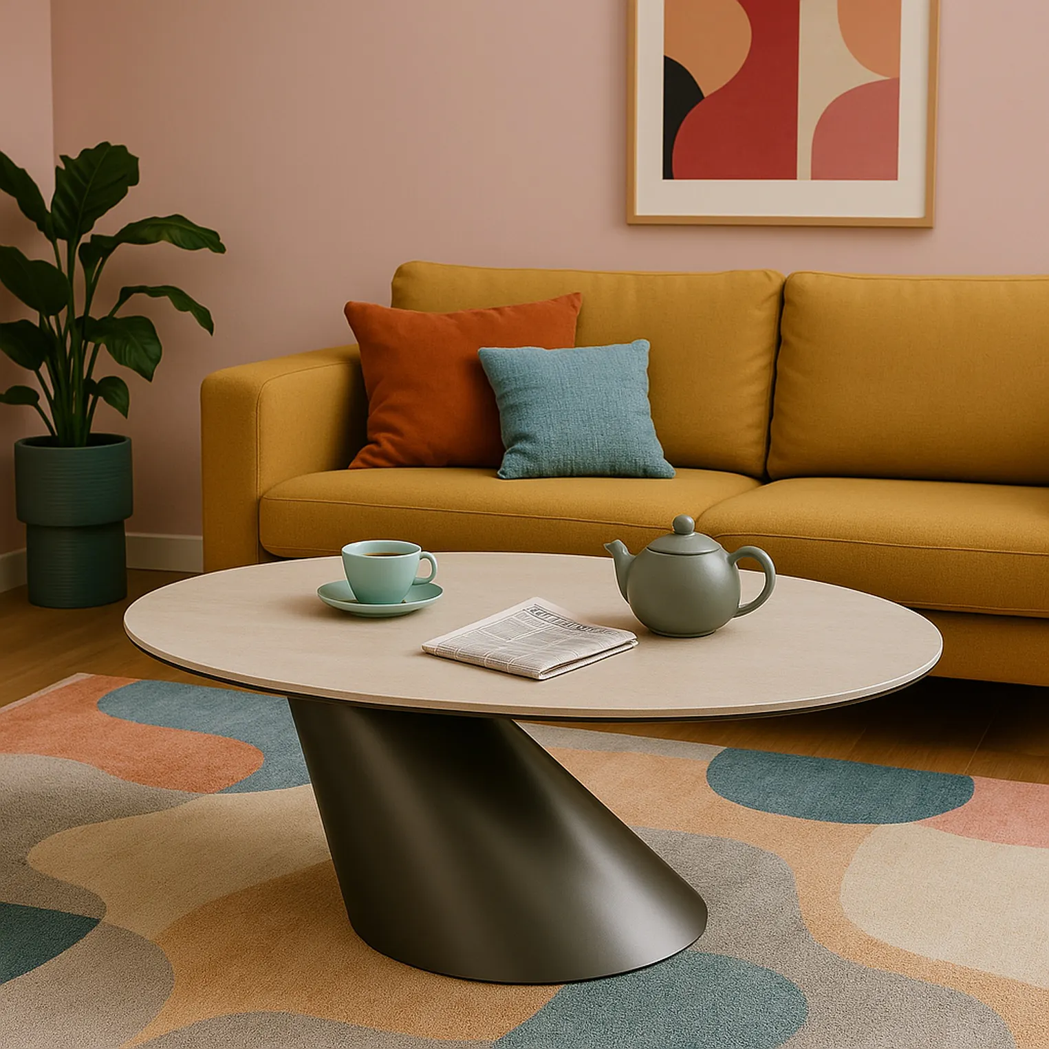 Table basse ovale design en céramique blanche GIULIA | Tables basses ...