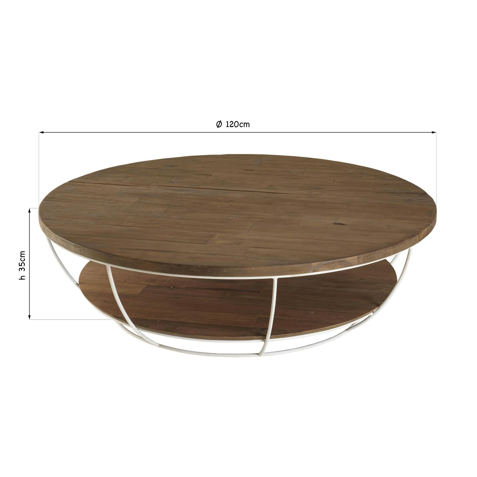 Table basse ronde double plateau métal blanc D 120 cm SWING | Tables ...