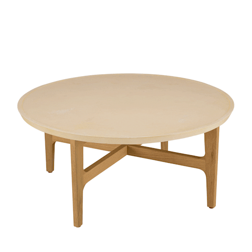 Table basse ronde en béton beige 90 cm BRASILIA