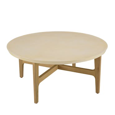  Table basse ronde en béton beige 90 cm BRASILIA