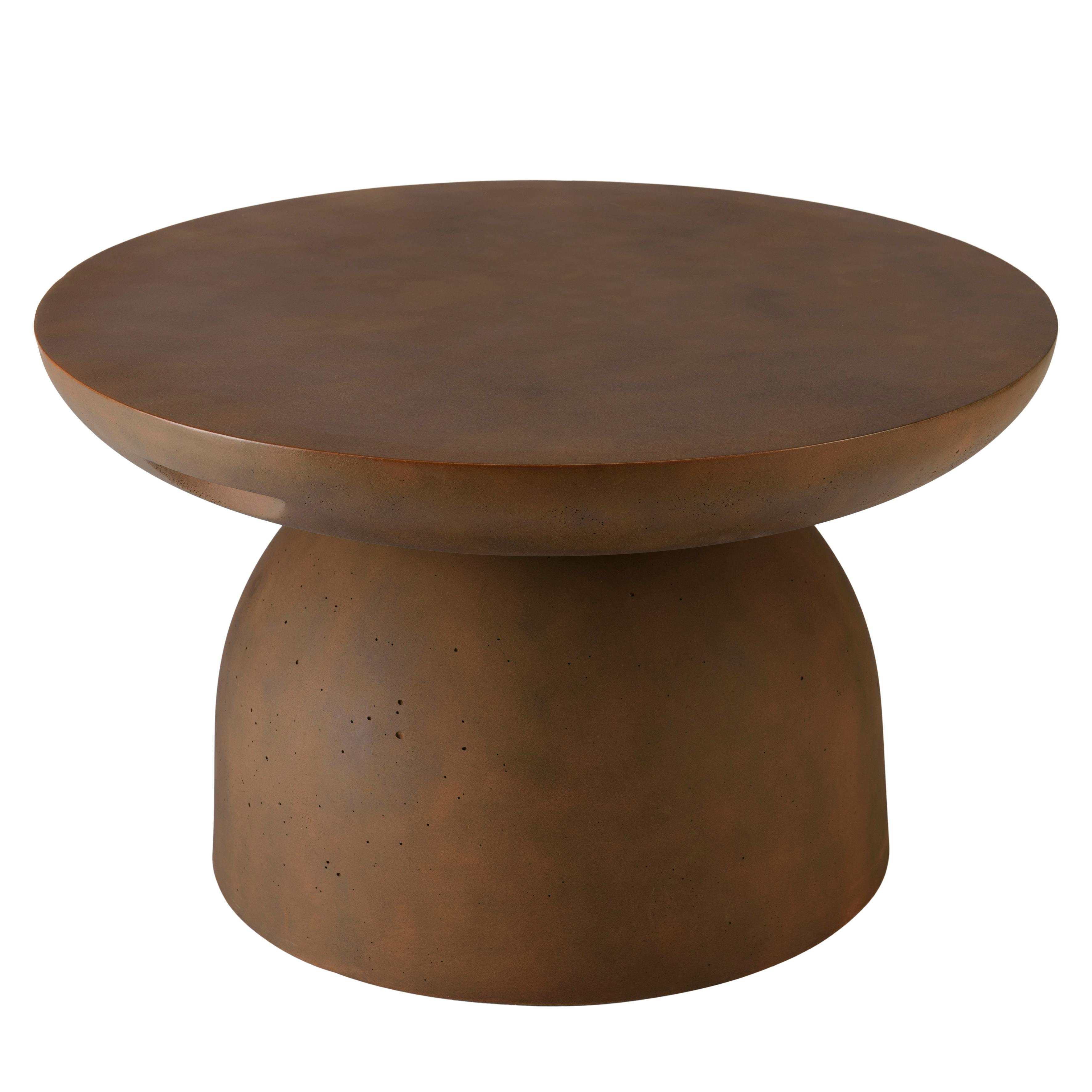Table basse ronde en béton marron D70cm CALVI