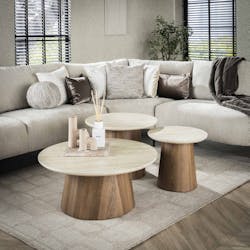 Table basse ronde en céramique (set de 3) ASCOLI